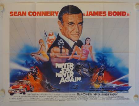 Never say never again original release british quad movie poster